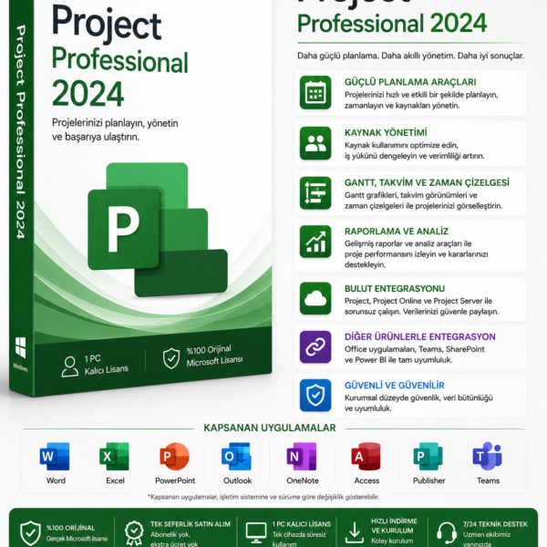 Project Professional 2024 E Maile Kayıt
