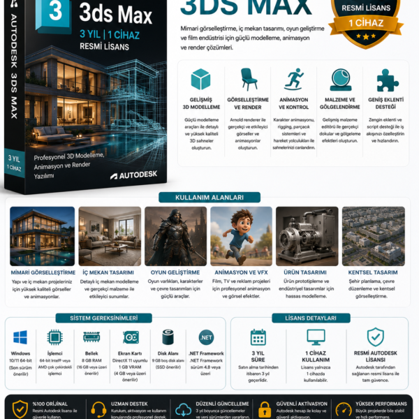 3ds Max 3 Yıl Lisans
