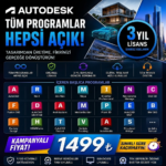 Autodesk 1 Kullanıcı 3 Yıl Tüm Proğramlar Açık Kampanya