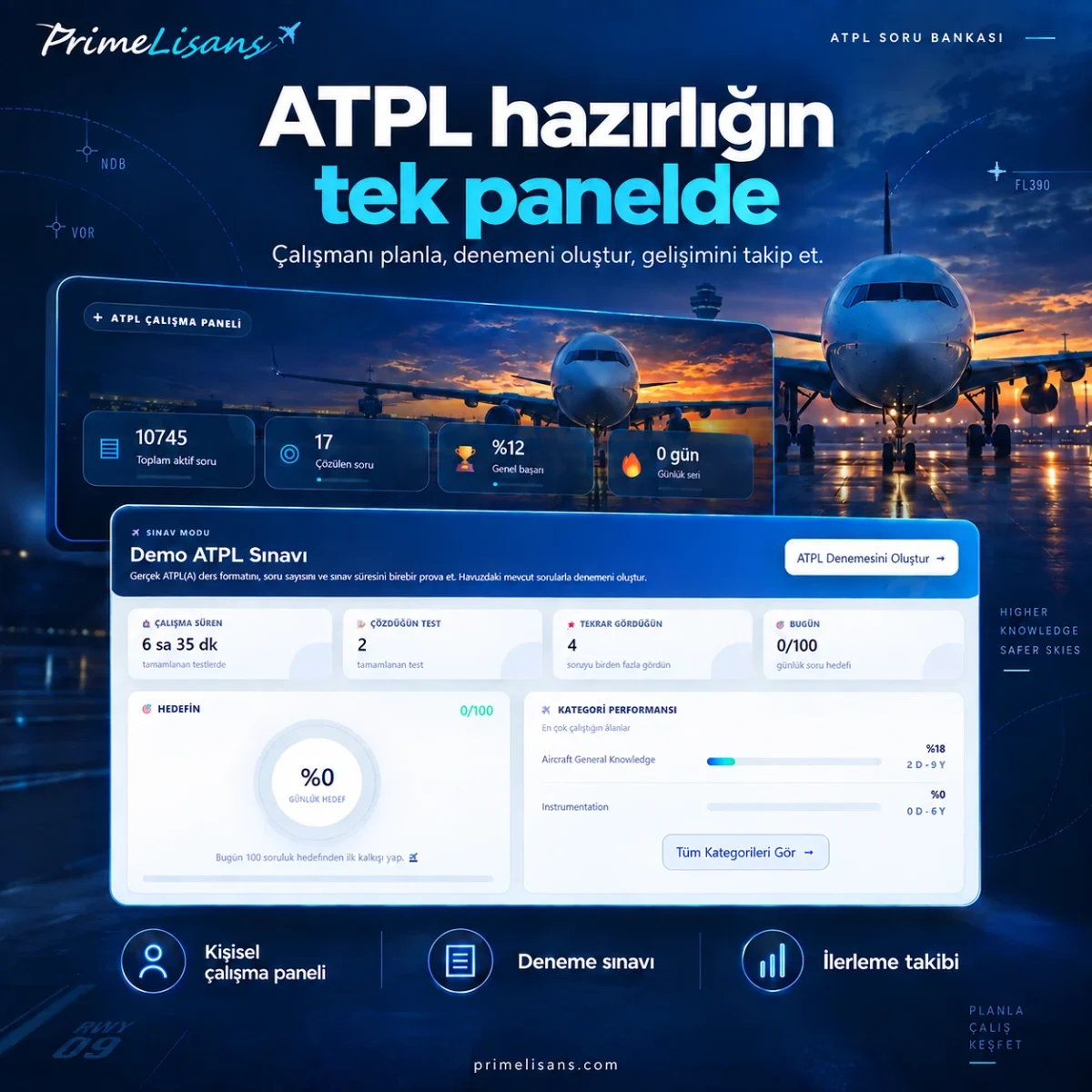 ATPL Soru Bankası – 1 Aylık Online Sınav Hazırlık Paketi | Pilot Akademi - Görsel 4